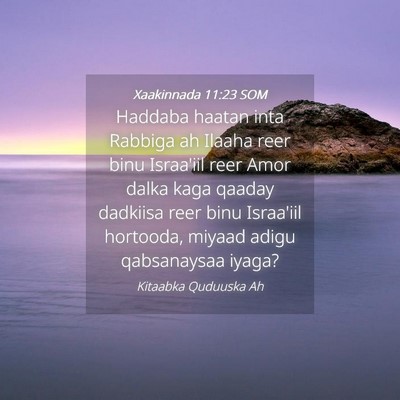 Picture 04 - Xaakinnada 11:23 SOM - Haddaba haatan inta Rabbiga ah Ilaaha reer binu - Bible Verse Picture