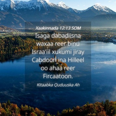 Picture 04 - Xaakinnada 12:13 SOM - Isaga dabadiisna waxaa reer binu Israa'iil xukumi - Bible Verse Picture