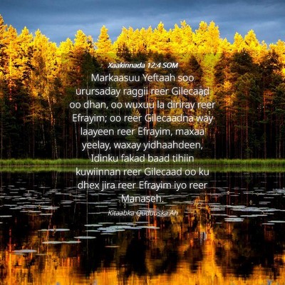 Picture 04 - Xaakinnada 12:4 SOM - Markaasuu Yeftaah soo urursaday raggii reer - Bible Verse Picture