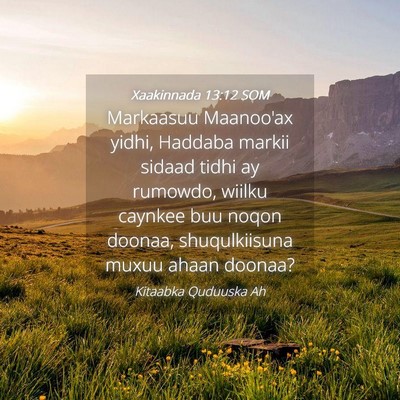 Picture 04 - Xaakinnada 13:12 SOM - Markaasuu Maanoo'ax yidhi, Haddaba markii sidaad - Bible Verse Picture