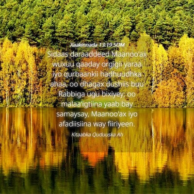 Picture 04 - Xaakinnada 13:19 SOM - Sidaas daraaddeed Maanoo'ax wuxuu qaaday orgigii - Bible Verse Picture