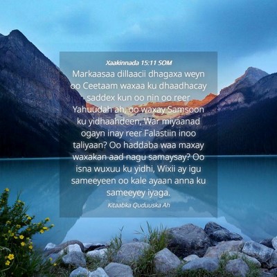 Picture 04 - Xaakinnada 15:11 SOM - Markaasaa dillaacii dhagaxa weyn oo Ceetaam waxaa - Bible Verse Picture