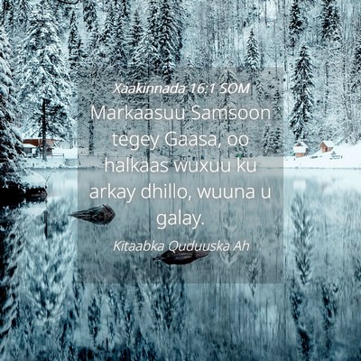 Picture 04 - Xaakinnada 16:1 SOM - Markaasuu Samsoon tegey Gaasa, oo halkaas wuxuu - Bible Verse Picture