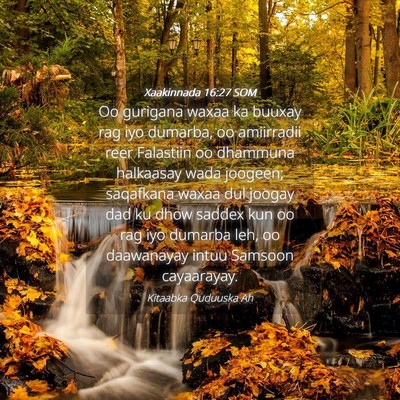 Picture 04 - Xaakinnada 16:27 SOM - Oo gurigana waxaa ka buuxay rag iyo dumarba, oo - Bible Verse Picture