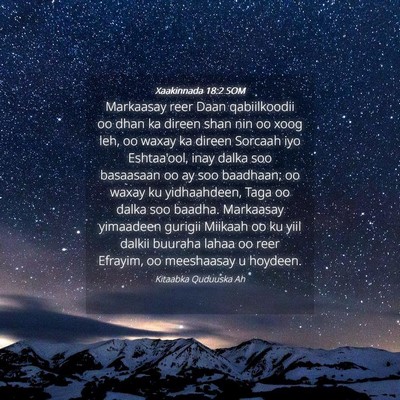 Picture 04 - Xaakinnada 18:2 SOM - Markaasay reer Daan qabiilkoodii oo dhan ka - Bible Verse Picture
