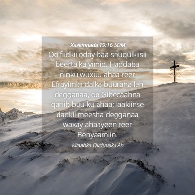 Picture 04 - Xaakinnada 19:16 SOM - Oo fiidkii oday baa shuqulkiisii beerta ka yimid. - Bible Verse Picture