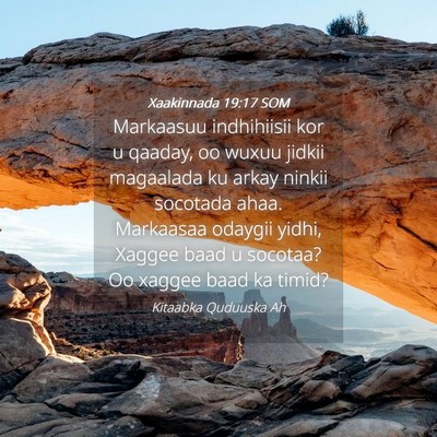 Picture 04 - Xaakinnada 19:17 SOM - Markaasuu indhihiisii kor u qaaday, oo wuxuu - Bible Verse Picture
