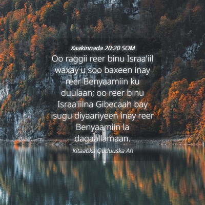 Picture 04 - Xaakinnada 20:20 SOM - Oo raggii reer binu Israa'iil waxay u soo baxeen - Bible Verse Picture