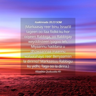 Picture 04 - Xaakinnada 20:23 SOM - (Markaasay reer binu Israa'iil tageen oo ilaa - Bible Verse Picture