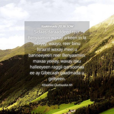Picture 04 - Xaakinnada 20:36 SOM - Sidaas daraaddeed reer Benyaamiin waxay arkeen in - Bible Verse Picture