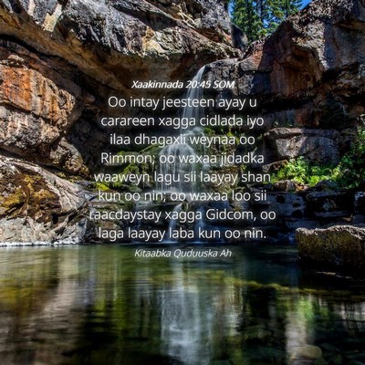 Picture 04 - Xaakinnada 20:45 SOM - Oo intay jeesteen ayay u carareen xagga cidlada - Bible Verse Picture