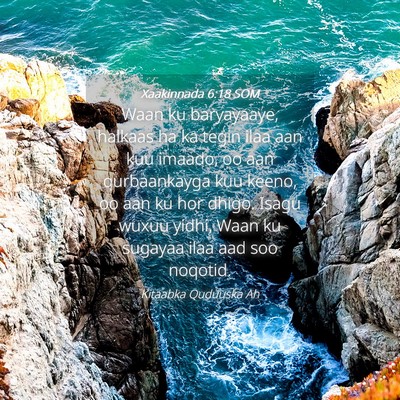 Picture 04 - Xaakinnada 6:18 SOM - Waan ku baryayaaye, halkaas ha ka tegin ilaa aan - Bible Verse Picture
