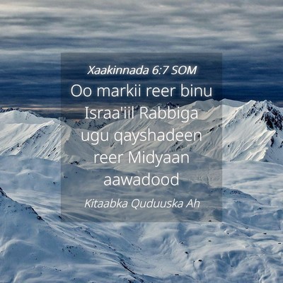 Picture 04 - Xaakinnada 6:7 SOM - Oo markii reer binu Israa'iil Rabbiga ugu - Bible Verse Picture