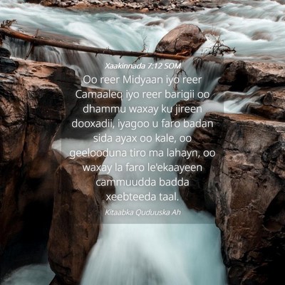 Picture 04 - Xaakinnada 7:12 SOM - Oo reer Midyaan iyo reer Camaaleq iyo reer - Bible Verse Picture