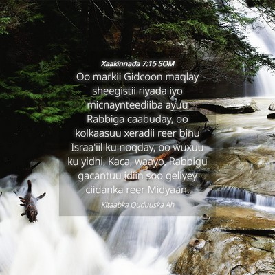 Picture 04 - Xaakinnada 7:15 SOM - Oo markii Gidcoon maqlay sheegistii riyada iyo - Bible Verse Picture