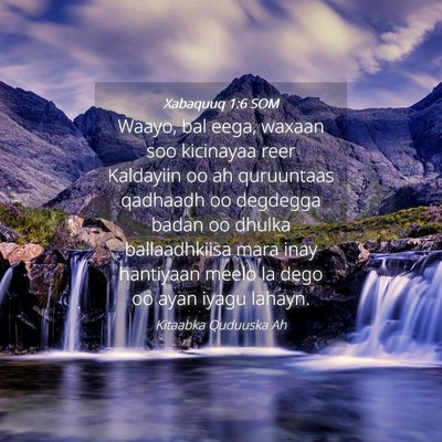 Picture 04 - Xabaquuq 1:6 SOM - Waayo, bal eega, waxaan soo kicinayaa reer - Bible Verse Picture