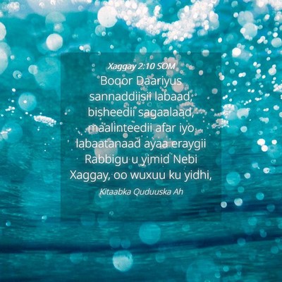 Picture 04 - Xaggay 2:10 SOM - Boqor Daariyus sannaddiisii labaad, bisheedii - Bible Verse Picture