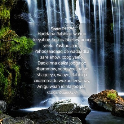 Picture 04 - Xaggay 2:4 SOM - Haddaba Rabbigu wuxuu leeyahay, Serubaabelow, - Bible Verse Picture