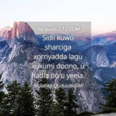 Picture 04 - Yacquub 2:12 SOM - Sidii kuwo sharciga xorriyadda lagu xukumi doono, - Bible Verse Picture