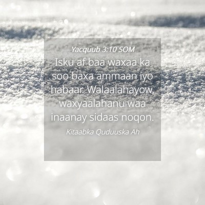 Picture 04 - Yacquub 3:10 SOM - Isku af baa waxaa ka soo baxa ammaan iyo habaar. - Bible Verse Picture