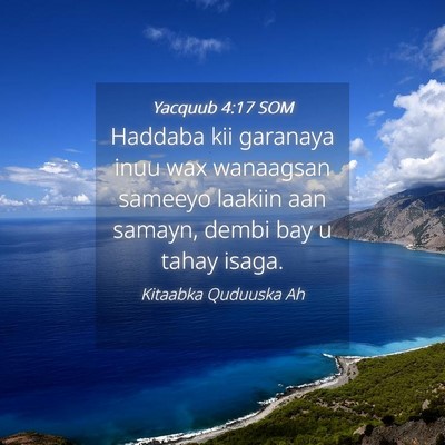 Picture 04 - Yacquub 4:17 SOM - Haddaba kii garanaya inuu wax wanaagsan sameeyo - Bible Verse Picture