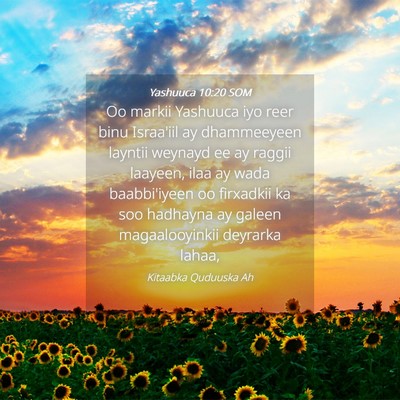 Picture 04 - Yashuuca 10:20 SOM - Oo markii Yashuuca iyo reer binu Israa'iil ay - Bible Verse Picture
