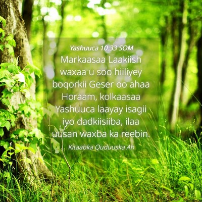 Picture 04 - Yashuuca 10:33 SOM - Markaasaa Laakiish waxaa u soo hiiliyey boqorkii - Bible Verse Picture
