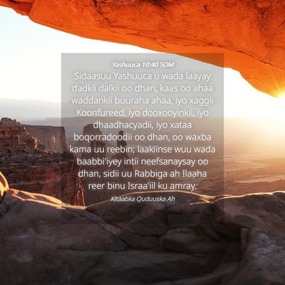 Picture 04 - Yashuuca 10:40 SOM - Sidaasuu Yashuuca u wada laayay dadkii dalkii oo - Bible Verse Picture