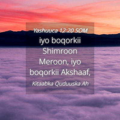 Picture 04 - Yashuuca 12:20 SOM - iyo boqorkii Shimroon Meroon, iyo boqorkii - Bible Verse Picture