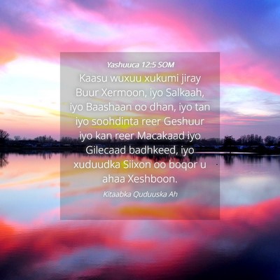Picture 04 - Yashuuca 12:5 SOM - Kaasu wuxuu xukumi jiray Buur Xermoon, iyo - Bible Verse Picture