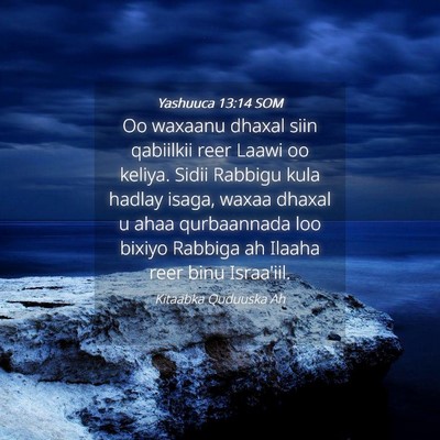 Picture 04 - Yashuuca 13:14 SOM - Oo waxaanu dhaxal siin qabiilkii reer Laawi oo - Bible Verse Picture