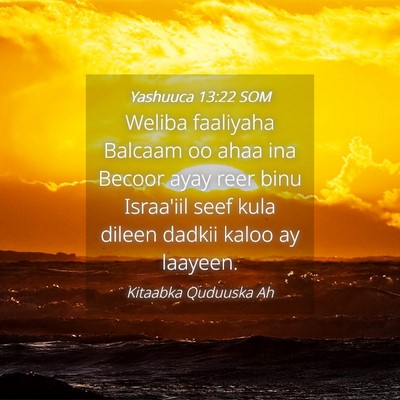 Picture 04 - Yashuuca 13:22 SOM - Weliba faaliyaha Balcaam oo ahaa ina Becoor ayay - Bible Verse Picture