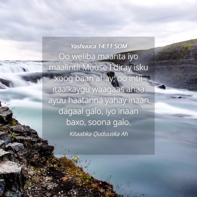 Picture 04 - Yashuuca 14:11 SOM - Oo weliba maanta iyo maalintii Muuse i diray isku - Bible Verse Picture