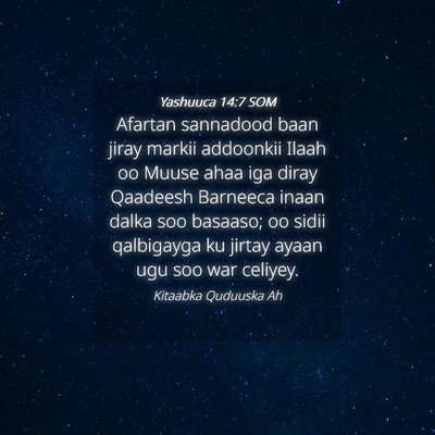 Picture 04 - Yashuuca 14:7 SOM - Afartan sannadood baan jiray markii addoonkii - Bible Verse Picture