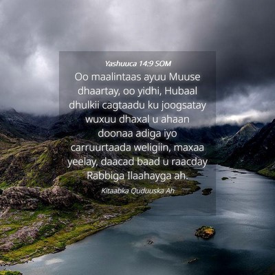 Picture 04 - Yashuuca 14:9 SOM - Oo maalintaas ayuu Muuse dhaartay, oo yidhi, - Bible Verse Picture