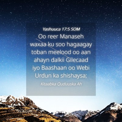 Picture 04 - Yashuuca 17:5 SOM - Oo reer Manaseh waxaa ku soo hagaagay toban - Bible Verse Picture