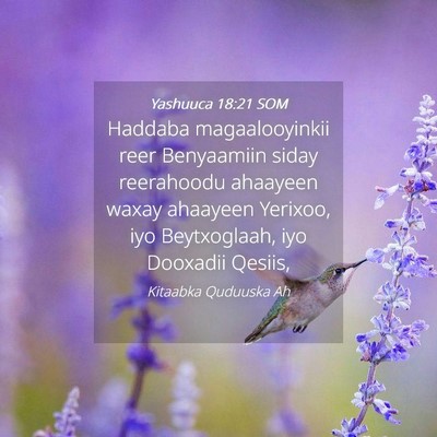 Picture 04 - Yashuuca 18:21 SOM - Haddaba magaalooyinkii reer Benyaamiin siday - Bible Verse Picture