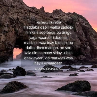 Picture 04 - Yashuuca 18:4 SOM - Haddaba qabiil walba saddex nin kala soo baxa; oo - Bible Verse Picture