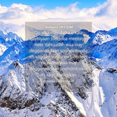 Picture 04 - Yashuuca 18:5 SOM - Oo waa inay dalka u kala qaybiyaan toddoba - Bible Verse Picture