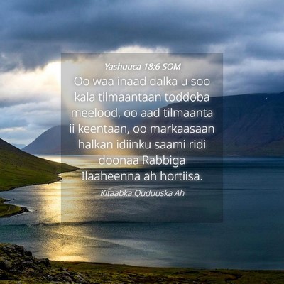 Picture 04 - Yashuuca 18:6 SOM - Oo waa inaad dalka u soo kala tilmaantaan toddoba - Bible Verse Picture