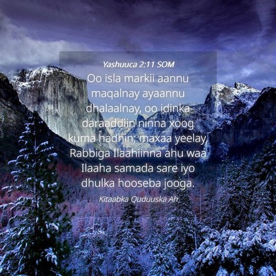 Picture 04 - Yashuuca 2:11 SOM - Oo isla markii aannu maqalnay ayaannu dhalaalnay, - Bible Verse Picture