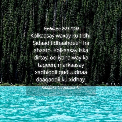 Picture 04 - Yashuuca 2:21 SOM - Kolkaasay waxay ku tidhi, Sidaad tidhaahdeen ha - Bible Verse Picture