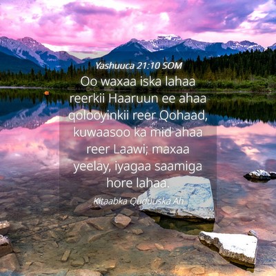 Picture 04 - Yashuuca 21:10 SOM - Oo waxaa iska lahaa reerkii Haaruun ee ahaa - Bible Verse Picture