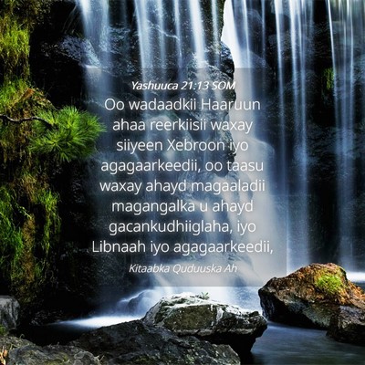 Picture 04 - Yashuuca 21:13 SOM - Oo wadaadkii Haaruun ahaa reerkiisii waxay - Bible Verse Picture