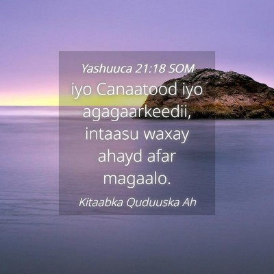 Picture 04 - Yashuuca 21:18 SOM - iyo Canaatood iyo agagaarkeedii, intaasu waxay - Bible Verse Picture