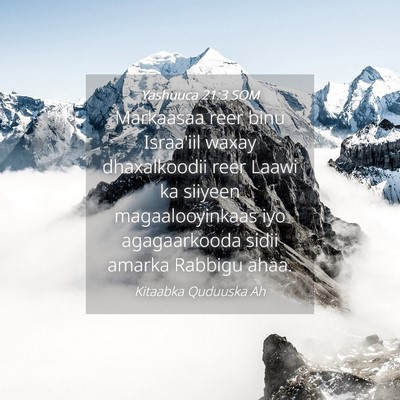 Picture 04 - Yashuuca 21:3 SOM - Markaasaa reer binu Israa'iil waxay dhaxalkoodii - Bible Verse Picture