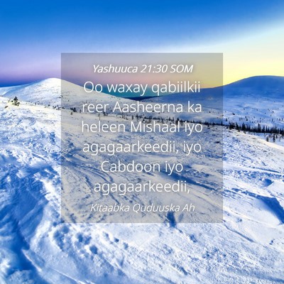 Picture 04 - Yashuuca 21:30 SOM - Oo waxay qabiilkii reer Aasheerna ka heleen - Bible Verse Picture