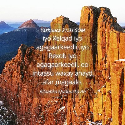 Picture 04 - Yashuuca 21:31 SOM - iyo Xelqad iyo agagaarkeedii, iyo Rexob iyo - Bible Verse Picture