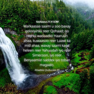 Picture 04 - Yashuuca 21:4 SOM - Markaasaa saami u soo baxay qolooyinkii reer - Bible Verse Picture