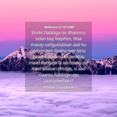 Picture 04 - Yashuuca 22:16 SOM - Shirkii Rabbiga oo dhammu sidan bay leeyihiin, - Bible Verse Picture
